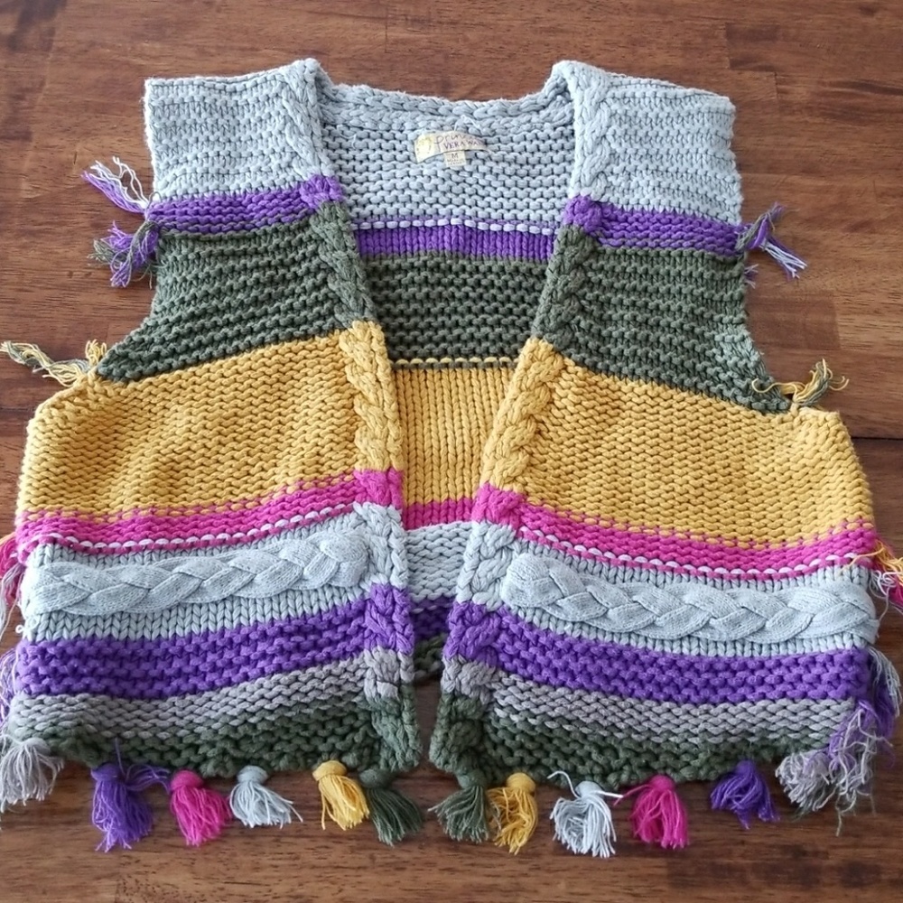 Colorful tassel sweater vest Vera Wang Princess